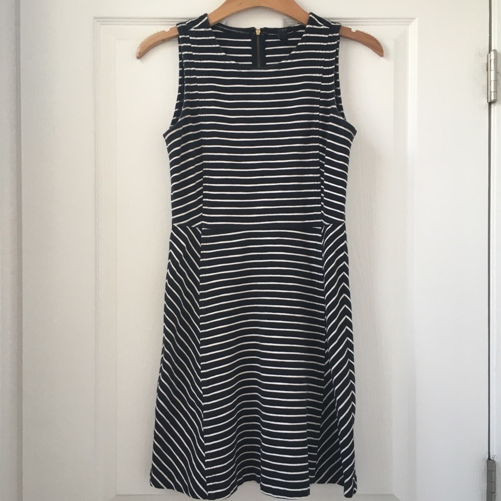 J. Crew Striped Ponte Dress
